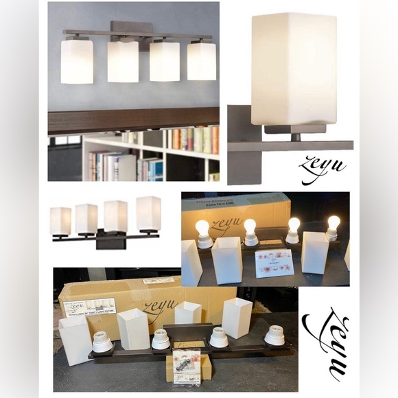 ZEYU (4)-LIGHT 26” WALL HANGING VANITY LIGHTING FIXTURE-BRONZE - NEW - Picture 5 of 5